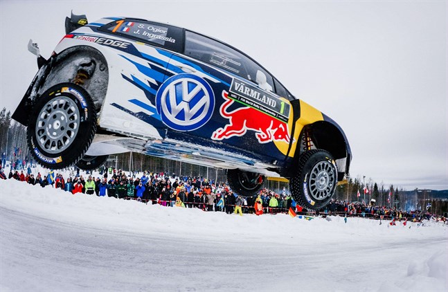 Sébastien Ogier i farten i Sveriges VM-rally. Bilden är från 2015.