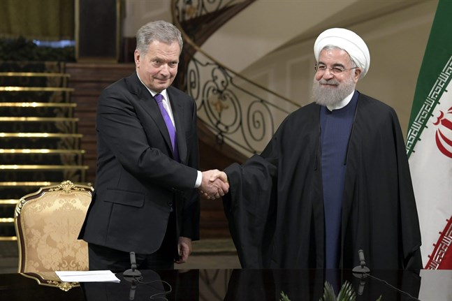 Finlands president Sauli Niinistö träffade på onsdagen Irans president Hassan Ruhani i Teheran.