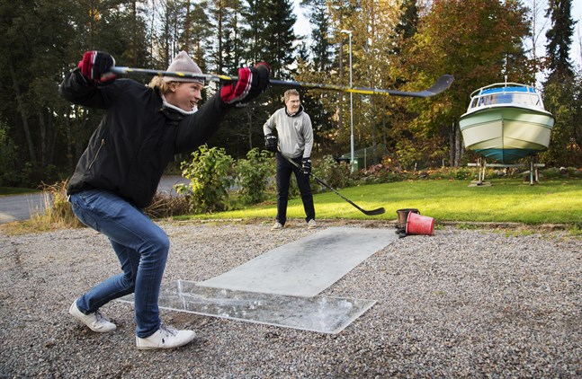 Där satt den! För Robin Salo blir allt lite roligare om han tävlar, speciellt mot pappa Robert Salo.