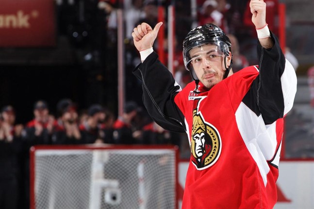 Jean-Gabriel Pageau stod för fyra fullträffar när hans Ottawa slog New York Rangers i kvartsfinalserien i NHL.