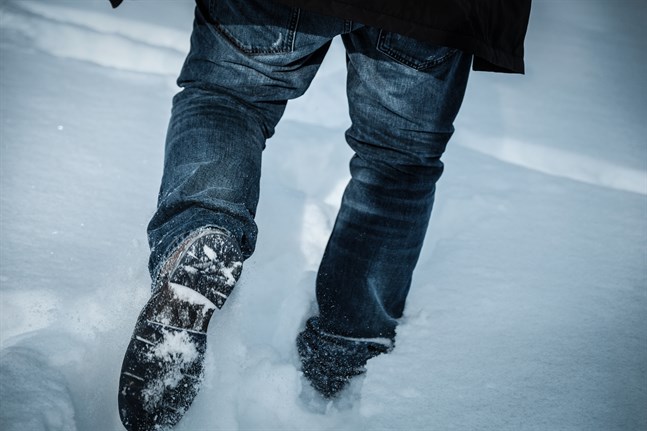 Snön återvände på måndagen.