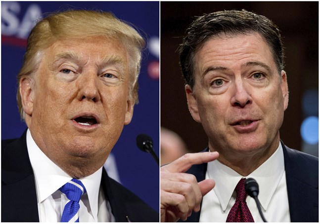 USA:s president Donald Trump och den tidigare FBI-chefen James Comey.