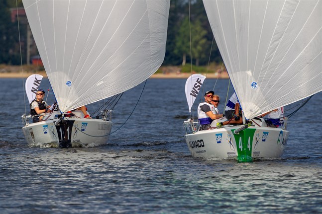 Wasa Segelförening längst till höger vann sitt enda race i ligadeltävlingen i Vasa på lördagen.