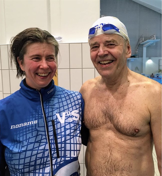 Både Petra Thodin och Hannu Kuokkanen förbättrade de nationella rekorden i sina åldersklasser. Bilden togs i Salo i vårvintras.