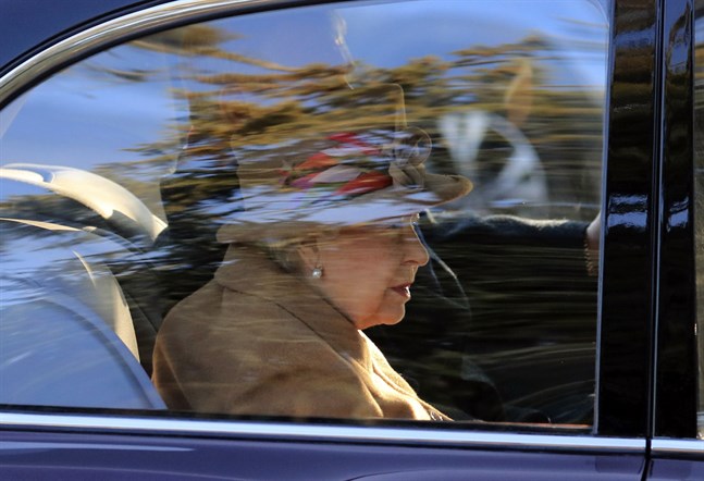 Drottning Elizabeth vid en gudstjänst i helgen.