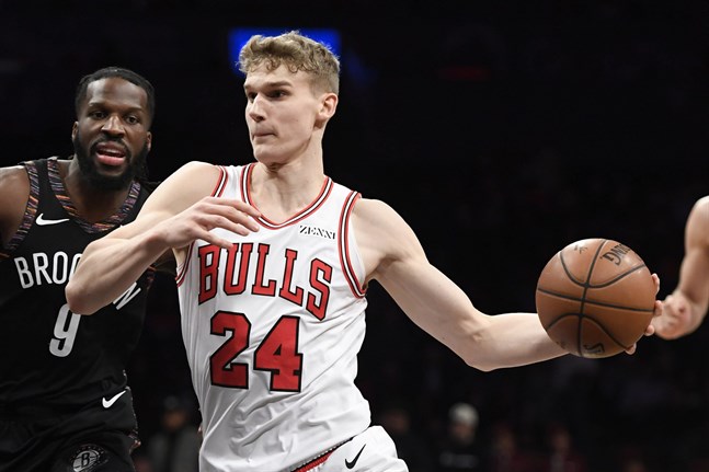 Lauri Markkanen satte nytt personligt poängrekord i matchen mot Boston Celtics. Bilden är från Chicago Bulls match mot Brooklyn Nets tidigare i februari.