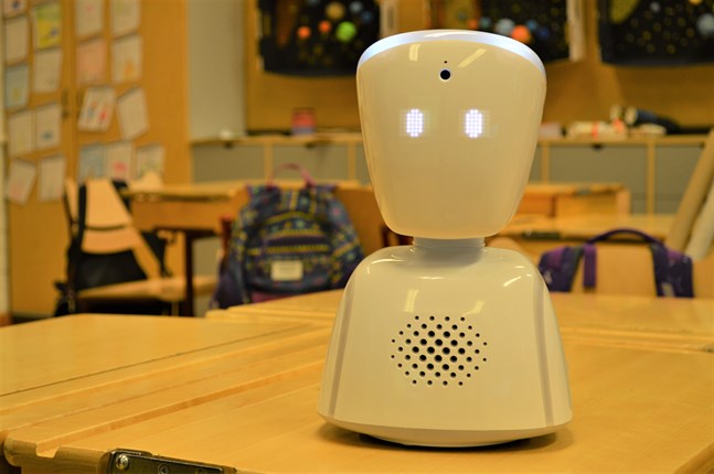 Kommunikationsroboten AV1 är utvecklad för klassrummet och kan användas både inomhus och utomhus.