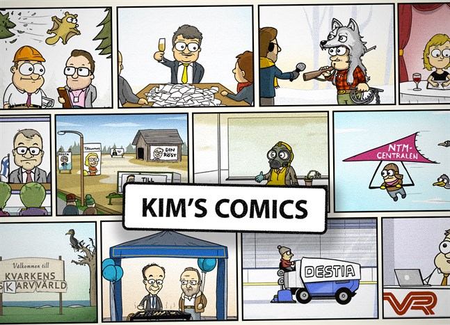 Kim's Comics ritas av Kim Filppula för VBL och ÖT.