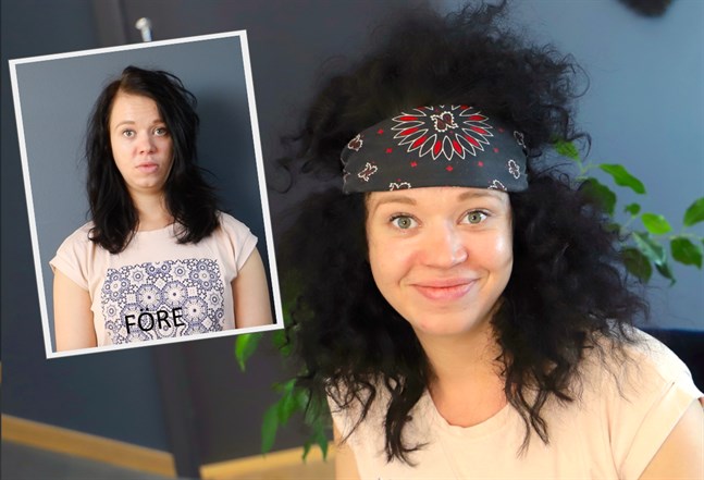 Det tog ungefär en timme att fixa till pudelfrillan på Jenni Parpala.