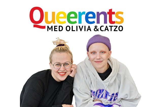 Catzo och Olivia hörs i podden Queerents.