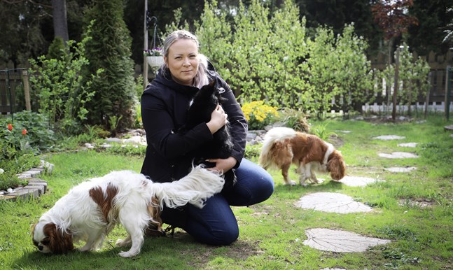 Mari Paasiala har två hundar, Elvis och Lordi, och fyra katter. I famnen syns katten Noa. Paasiala är kritisk till veterinärjouren och understöder det invånarinitiativ som nyligen har startat.