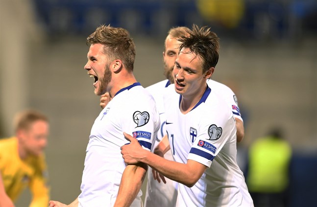 Benjamin Källman och Lassi Lappalainen stod bakom Finlands andra mål mot Liechtenstein.