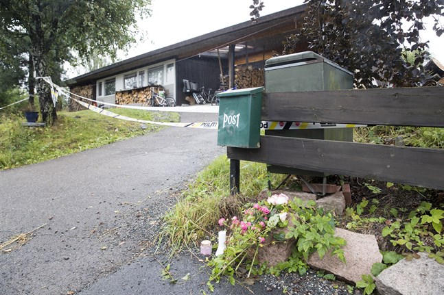 Bostaden i Bærum där den misstänktes styvsyster hittades död i lördags.