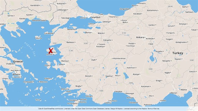 Den grekiska ön Lesbos.