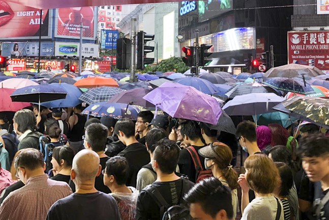 Demonstranter i Hongkong.