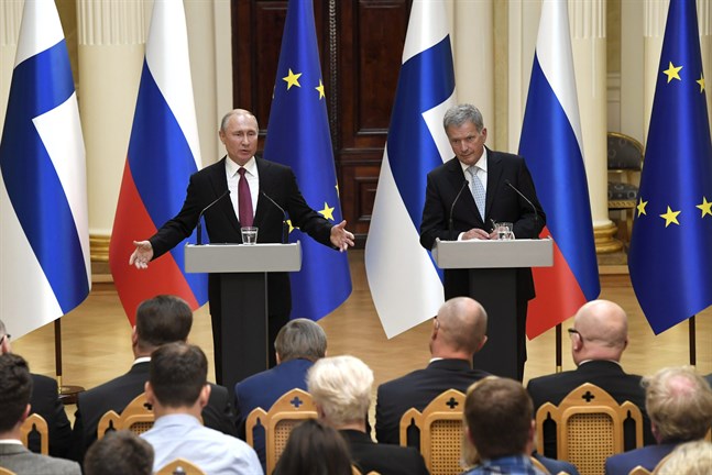Rysslands president Vladimir Putin och president Sauli Niinistö diskuterade bland annat miljön och sophanteringsprojekt i Helsingfors på onsdagen.