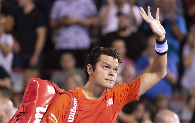 Kanadensiske Milos Raonic tackar för sig. Arkivbild.