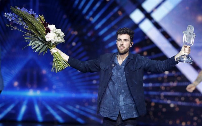 Nederländske Duncan Laurence efter sin vinst i våras.