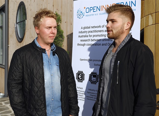 Robin Björklund och Alex Ravald är två av de trettio studerande på Novias nya utbildning Industrial Management and Engineering.