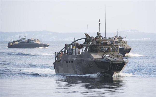 Saab får beställning av finländska marinen. På bilden syns svenska stridsbåtar.