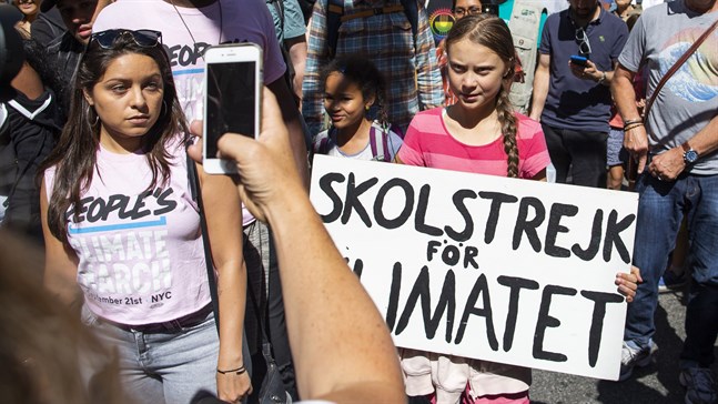 Greta Thunberg är i New York för att delta i klimatdemonstrationer.