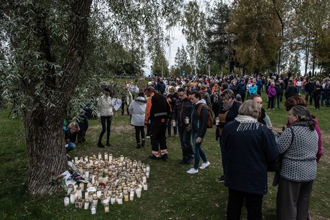 Bilden är tagen under manifestationen för människors lika värde vid Juthbacka i slutet av september.