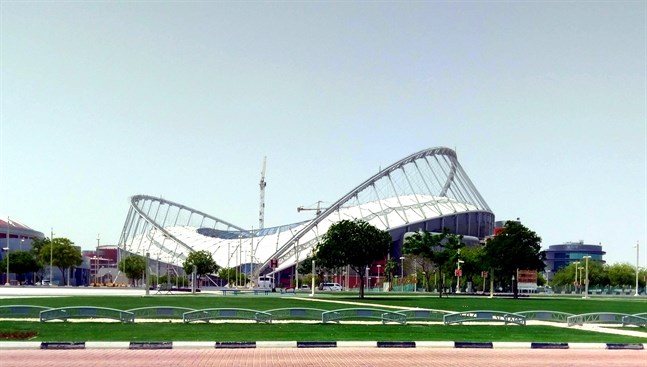 Khalifa International Stadium i Doha har en kapacitet på 50 000 åskådare.