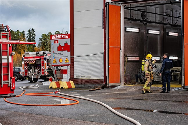 Brandkåren ryckte ut till företaget Limetec i Karleby.