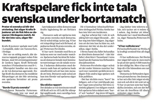 Sydin skrev om det inträffade 17 oktober.