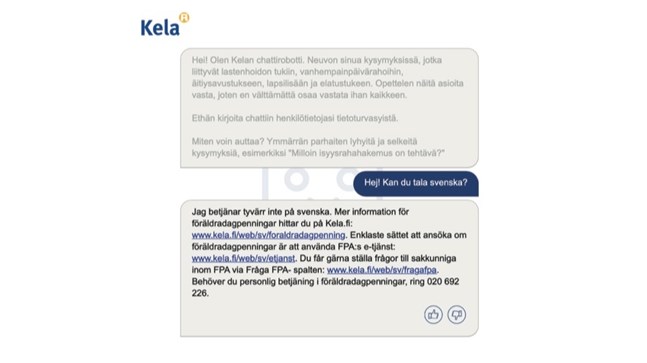 Bland annat Folkpensionsanstalten och Skatteverket har gjort försök med chatbotar inom kundbetjäningen. Men då har svenska språket glömts bort.