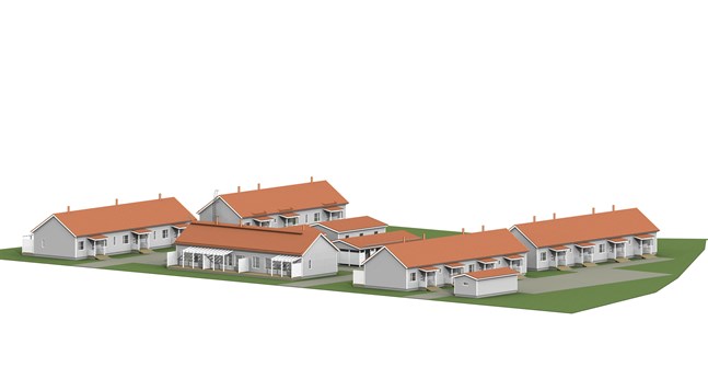 Sammanlagt fem radhus planeras på den gamla snickeritomten i Terjärv centrum.