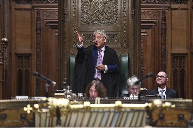 John Bercow under sin sista dag som talman i det brittiska underhuset i torsdags.