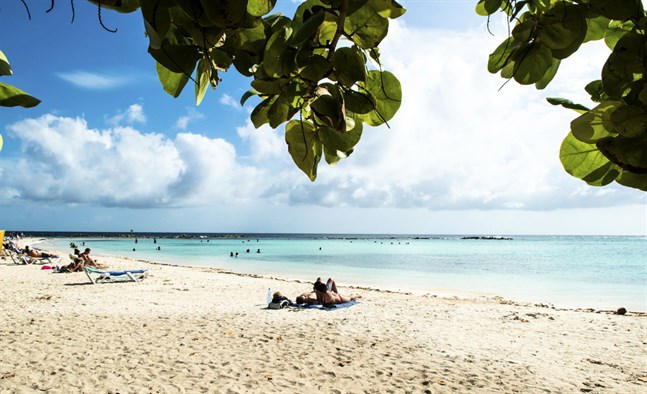 Härlig långsträckt strand, Palm Beach, med vit och mjuk korallsand. Perfekt för långa promenader.