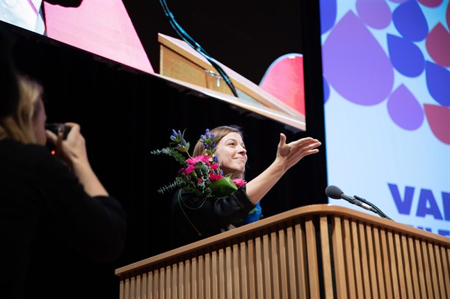 Li Andersson kritiserade skatteplaneringen inom vårdbolag i sitt linjetal på söndagen.