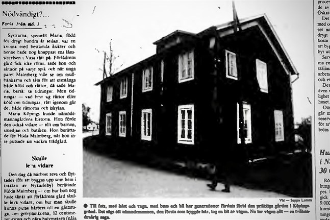 Faksimil från Vasabladet den 23 november 1984.
