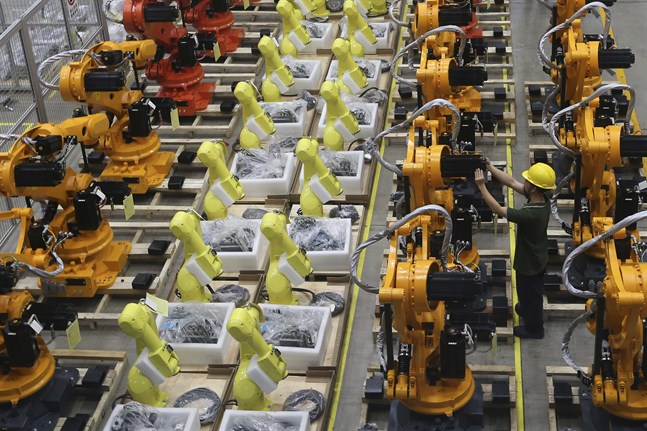 Kinas industriproduktion visar på tillväxt igen. Arkivbild