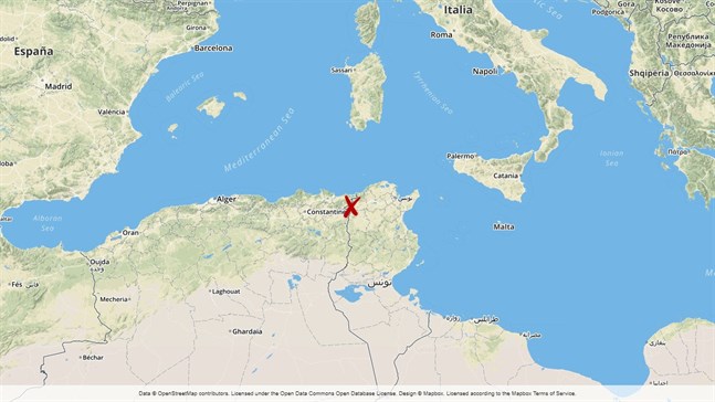 Olyckan inträffade i Jendouba-regionen i nordvästra Tunisien.