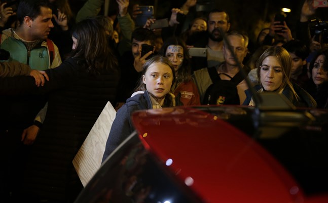 Greta Thunberg fick avbryta klimatprotesterna av säkerhetsskäl. Arkivbild.