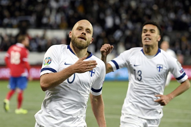 Teemu Pukki, Pyry Soiri och lagkamraterna i landslaget möter Sverige strax innan nästa sommars EM.