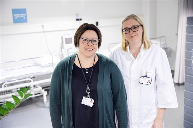 Magdalena Nyvall-Malm, sjukskötare med specialkompetens i palliativ vård och Heidi Bengts, tf överläkare för onkologiska kliniken och med ansvar för den palliativa vården.