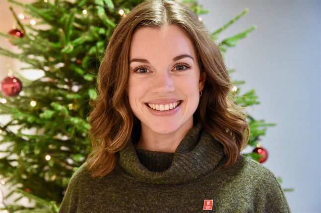 Finlands lucia Sara Ray dagen före kröningen.