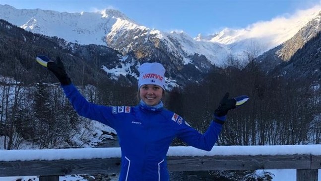 Heidi Kuuttinen turnerade flitigt i december. Här ett foto från alperna i Italien. Nu väntar IBU-cupen i Polen.