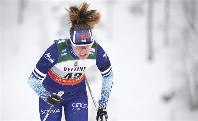 Katri Lylynperä stod för sin bästa världscupinsats i karriären under den individuella sprinten i Dresden.