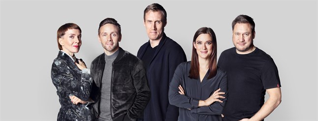Kändisarna Maria Veitola, Reino Nordin, Marko Anttila, Krista Kosonen och Samuli Edelmann deltog i Rädda Barnens julinsamling till förmån för fattiga barnfamiljer.