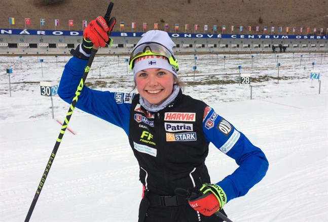 Heidi Kuuttinen var väldigt nöjd med sin insats i distansloppet i junior-EM. Mästerskapet avbröts på grund av coronapandemin.