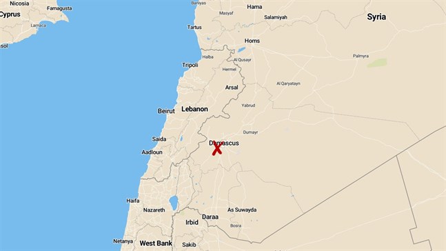 Robotar ska ha avfyrats från Israel mot Damaskus.