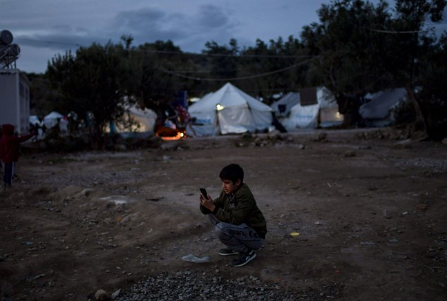 Bild från flyktinglägret Moria på Lesbos.