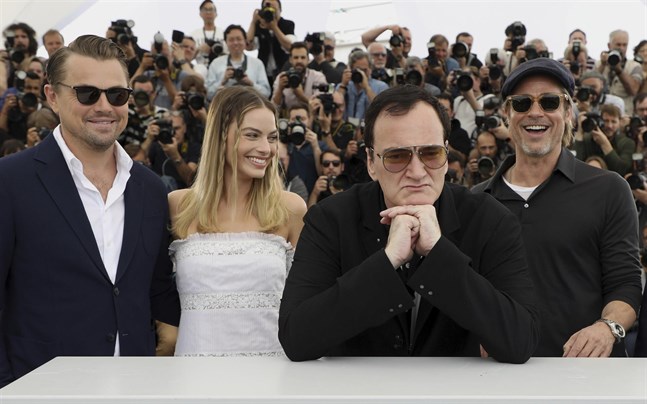 Leonardo DiCaprio, Margot Robbie, Quentin Tarantino och Brad Pitt vid förra årets Cannesfestival.