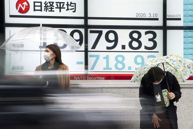 Japans Nikkei 225-index den 10 mars.