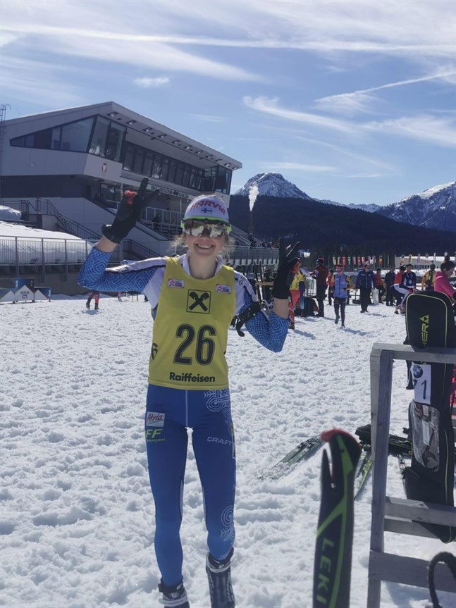 Det var rejält varmt då Heidi Kuuttinen skidade i Österrike.